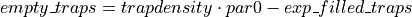 empty\_traps = trapdensity \cdot par0 - exp\_filled\_traps